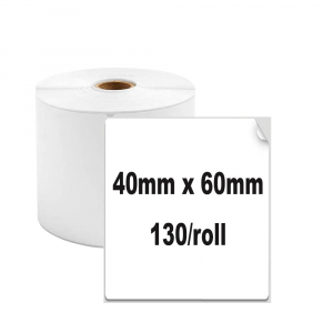 Etichete termice universale 40 x 60mm, plastic alb, permanente, 1 rola, 130 etichete/rola, pentru imprimanta M110 si M2001