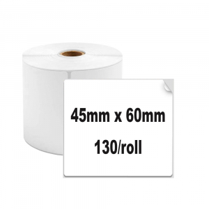 Etichete termice universale 45 x 60mm, plastic alb, permanente, 1 rola, 130 etichete/rola, pentru imprimanta M110 si M2001