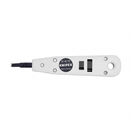 Crimping Pliers - KNIPEX inserter, For LSA Plus and other similar components, plastic handles, 175 mm, 97 40 10