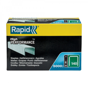 Rapid 140/6 High Performance staples, galvanised flat wire, roofing, 5000 staples/carboard box 1190571123
