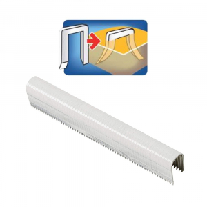 Capse albe Rapid 28/10 mm pentru cabluri, High Performance, galvanizate, semicirculare, divergente, 1000 capse/cutie 118935111
