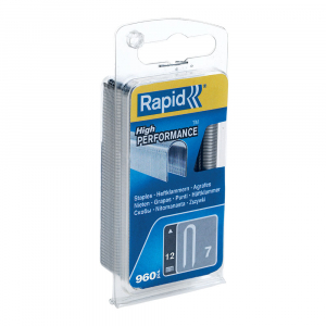 Staples for fixing low-voltage cables - Rapid 7/12 mm Cable Staples, High Performance, galvanized, semicircular, 960 staples/blister 40109523