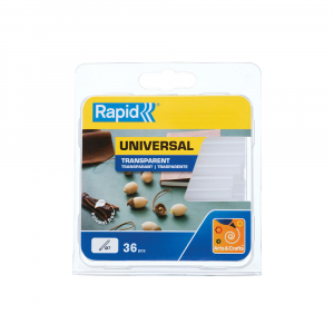 Batoane de silicon Rapid - Baton silicon Rapid Decoratiuni Fun to Fix transparent, Universal, Ø7mm x 90mm, baza EVA, 36 buc/blister 40107350