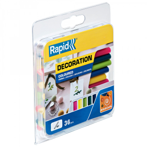 Baton silicon Rapid Decoratiuni Fun to Fix color Modern (albastru, galben, roz, verde si vernil), Universal, Ø7mm x 90mm, baza EVA, 36 buc/blister 5001426 [12]