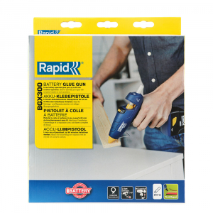 Rapid BGX300 Li-Ion Cordless Glue Gun, 12mm glue stick, 30W, output 250 g/h, Li-Ion battery included 403030737