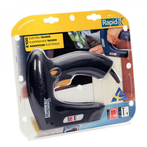 Rapid E100 Lightweight Electric Staple and Nail Gun for Small DIY Projects, Ergonomic Design, dual magazine, staples 53/6-14mm, nails 8/15mm 50005785
