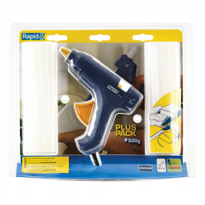 Pistol de lipit Rapid EG111 + 500g batoane silicon Universal transparent 12mm, 250W, debit 250 g/ora, 40303076 [4]