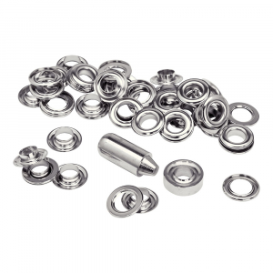 Rapid Grommets diameter 12mm, steel with silver finishing, with fixing system, 25 pcs/set 50004131