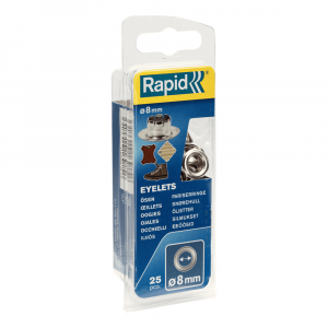 Rapid Grommets diameter 8.0mm, steel with silver finishing, with fixing system, 25 pcs/set 5000411 [9]