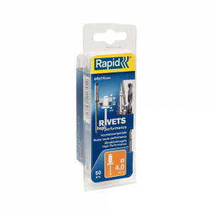Nituri Rapid High Performance diametru 4.0mm x 14mm, aluminiu, burghiu metal HSS inclus, 50 buc/set 5000385 [16]