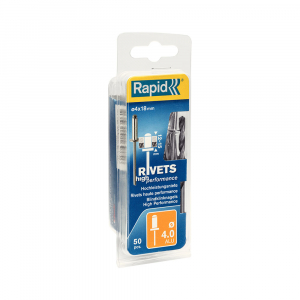 Nituri Rapid High Performance diametru 4.0mm x 18mm, aluminiu, burghiu metal HSS inclus, 50 buc/set 5000386 [16]