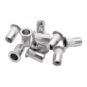 Rapid M4 Rivet Nuts, diameter 5.9mm, internally threaded tubular rivets, steel with chrome finishing, including HSS Drill Bit, 20 pcs/blister, 50006714