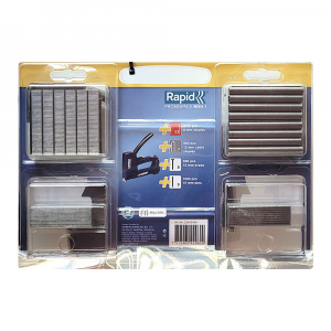 Set Capsator tacker Rapid Multitacker MS4.1, reglare forta capsare, nas lung, include capse 53/6-12 mm, capse cabluri 7/12-14, cuie 8/15, pini 9/15, 22542960 [16]