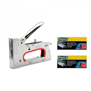 Rapid PRO R353E staple gun kit with briefcase + 5000 staples, 3-steps force adjuster, staples 53/6-14 mm, 5 year guarantee, made in Sweden, 50013802