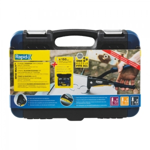 Cleste pop nituri Rapid RP40 Multi kit cu servieta, cap nituire universal cu etrier incorporat, 3.2/4.0/4.8mm, nituri aluminiu sau otel, sistem de verificare dimensiune nituri, grip moale,500112711