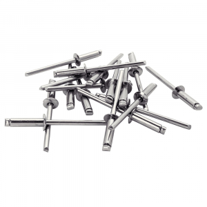 Rapid Stainless steel rivets diameter 4.8mm x 25mm, HSS metal drill bit included, 50 pieces/set, 50003989