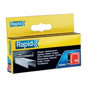 Capse, Pini si Cuie - Capse Rapid 53/10, sarma subtire, galvanizate, decoratiuni, 2500/cutie carton 11858825