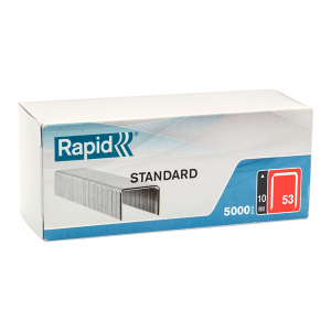Capse, Pini si Cuie - Capse Rapid 53/10, sarma subtire, STANDARD, Decoratiuni, 5000/cutie carton 40108659