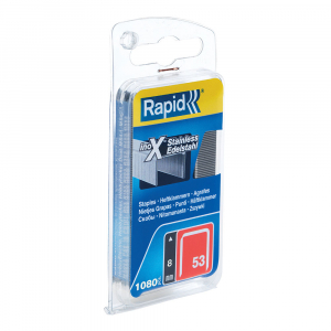 Rapid Staples - Rapid staples 53/8, fine wire, stainless steel, decorations, 1080/blister 40109510