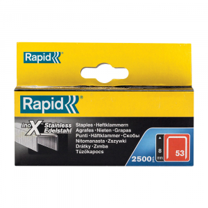 Rapid staples 53/8 stainless steel, fine wire, decorations, 2500/cardboard box 23808000 [19]
