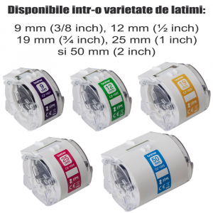 Etichete in rola Brother CZ-1005, 50mm x 5m, cu tehnologie Zink Zero Ink, full color, pentru imprimanta termica Brother VC-500W, originale, CZ100524