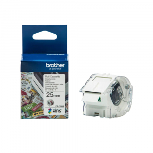 Roll Labels Brother CZ-1004, 25mm x 5m, Zink Zero Ink technology, full color, original, for Brother VC-500W thermal printer, CZ1004 [24]