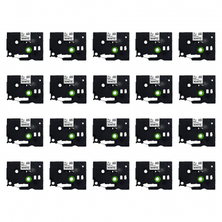 Etichete - Set 20 Etichete compatible Brother TZe-231 High Quality 12mm x 8m Negru/Alb AIMO caseta neagra