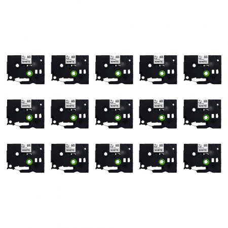 Etichete Brother Compatibile TZe - Set 15 Etichete compatible Brother TZe-231 High Quality 12mm x 8m Negru/Alb AIMO caseta neagra