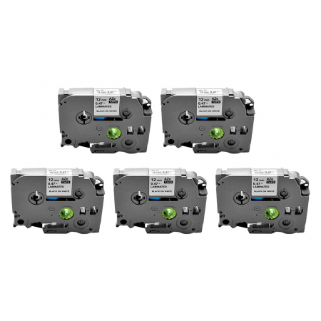 Etichete Brother Compatibile TZe - Set 5 Etichete compatible Brother TZe-231 12mm x 8m negru/alb caseta gri