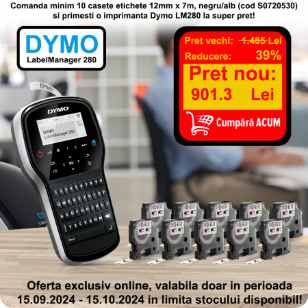 Smartphones ( PC and tablet ) connection printers - Promotional package Dymo LabeManager 280 and 10 label boxes 45013, 12x7m S0720530