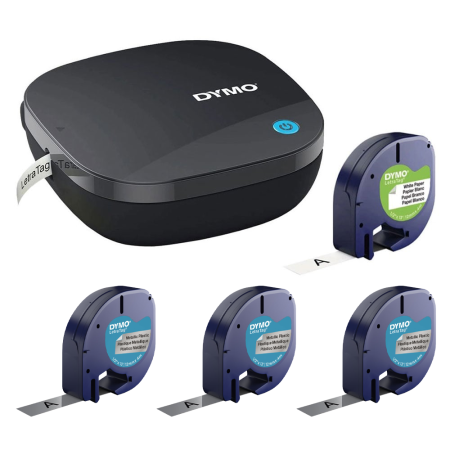 Imprimante etichete Letratag - Set Aparat etichetat DYMO Letratag LT 200B Bluetooth 2172855 si 3 role etichete argintii