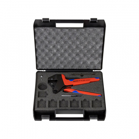 Scule pentru instalari panouri fotovoltaice - Set Cleste sertizare, bacuri interschimbabile, mare precizie, mecanism cu clicket, instalari panouri fotovoltaice KNIPEX 97 43 200