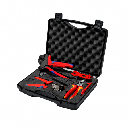 Crimping Pliers - Tool set for photovoltaic installations, high precision, solar installations KNIPEX 97 91 04 V01