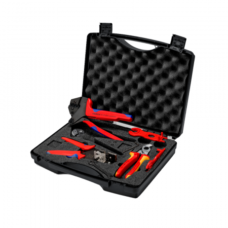 Crimping Pliers - Tool set for photovoltaic installations, high precision, solar installations KNIPEX 97 91 04 V02