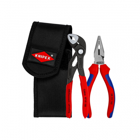 Clesti - Set KNIPEX, 2 x mini clesti in husa durabila din poliester, reglabil, dispozitiv autoblocare, inginerie de precizie, instalatii sanitare, 145-150mm 00 20 72 V06