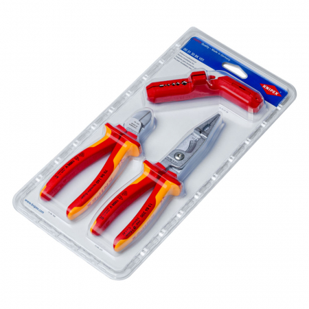 Set KNIPEX, 3 x scule electricieni, testat VDE 1000 V, lucrari sub tensiune, 160-200mm 003130BKV01 [6]
