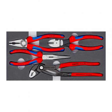 Set Knipex, 4 x cleste pentru utilizari frecvente, instalatori, electricieni, 180-250mm 002001V15 [6]