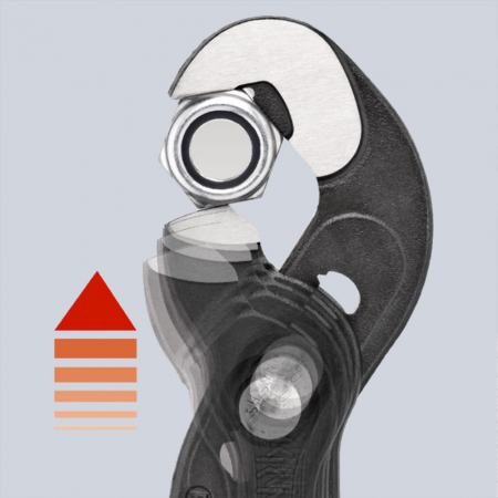 Cleste cheie Knipex Raptor, pentru automotive, dispozitiv autoblocare, prindere ferma, maner confortabil,  250 mm, 87 41 250 [1]