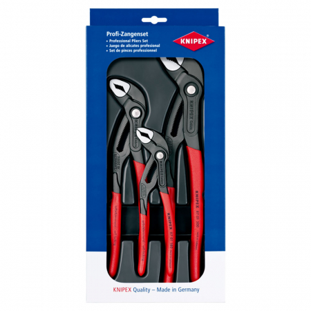 Set Knipex Cobra High-tech, 3 x cleste reglabil, pentru instalatori, dispozitiv autoblocare, manere multicomponente, 180-300 mm, 002009V02 [5]