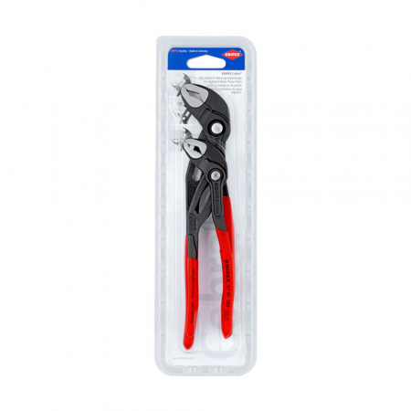 Clesti KNIPEX instalatori - Set Knipex Cobra High-tech, 2 x cleste reglabil, pentru instalatori, dispozitiv autoblocare, manere multicomponente, 180-250 mm, 003120V01