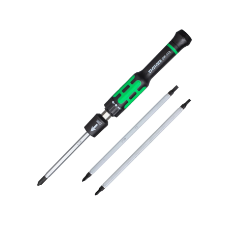 Surubelnite pentru Electronisti - Set surubelnita de precizie cu clichet ENGINEER DK-113 biti interschimbabili Fabricat in Japonia