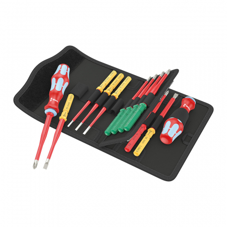 Truse de chei WERA - Set VDE Wera Kraftform Kompakt Extra Slim Stainless husa transport 17 piese 200 x 120 x 80 mm 05006631001
