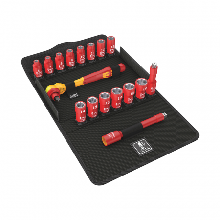 Truse de chei WERA - Set Chei Tubulare cu Ratchet Wera VDE 8100 SB Zyklop husa transport 17 piese 295 x 178 x 60 mm 05004970001