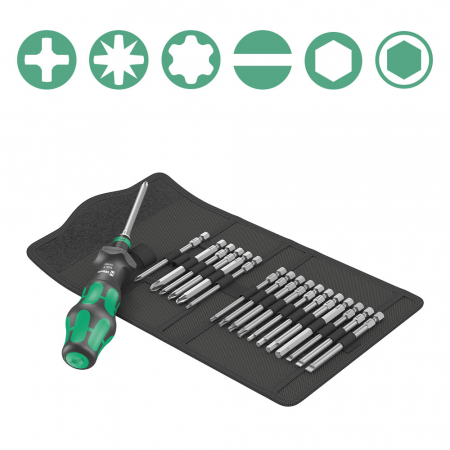 Truse de chei WERA - Set Wera Kraftform Kompakt Turbo 1 husa transport 19 piese 195 x 133 x 75 mm 05057482001