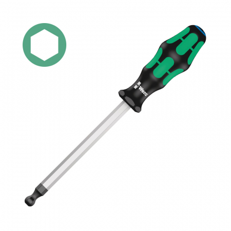 Truse de scule - Surubelnita Hexagonala Wera 352 imbus 10.0 x 150 x 112 cap Sferic cu protectie anticoroziva maner verde antirostogolire 05022830001