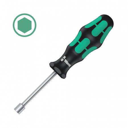 Truse de scule - Surubelnita Wera 395 HO 5.0 x 90 x 98 Cap Tubular Hexagonal maner verde antirostogolire 05029460001