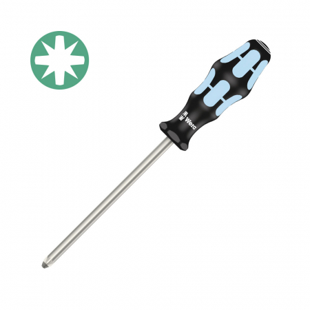 Truse de scule - Surubelnita INOX Wera 3355 PZ1 Pozidrive 4.5 x 80 x 98 cap Lasertip maner gri-bleu antirostogolire 05032031001