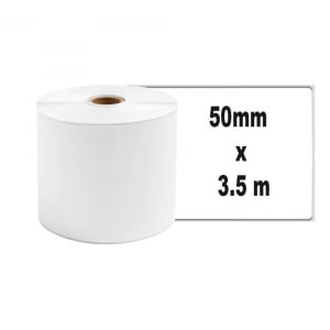 Etichete termice ecusoane/carduri mari 50 mm x 3.5 m neadezive plastic alb pentru imprimanta AIMO Phomemo M110 M200 M220 [1]