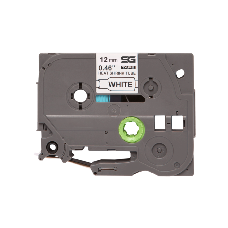 Labels - Heat shrink tube compatible Brother HSe-231 12mmx1.5 m black/white