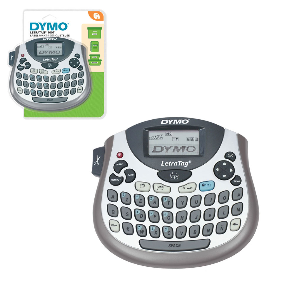 Dymo LetraTag LT-100T Labelmaker | Portable Label Printer with QWERTY  Keyboard | Silver | Ideal for The Office or at Home